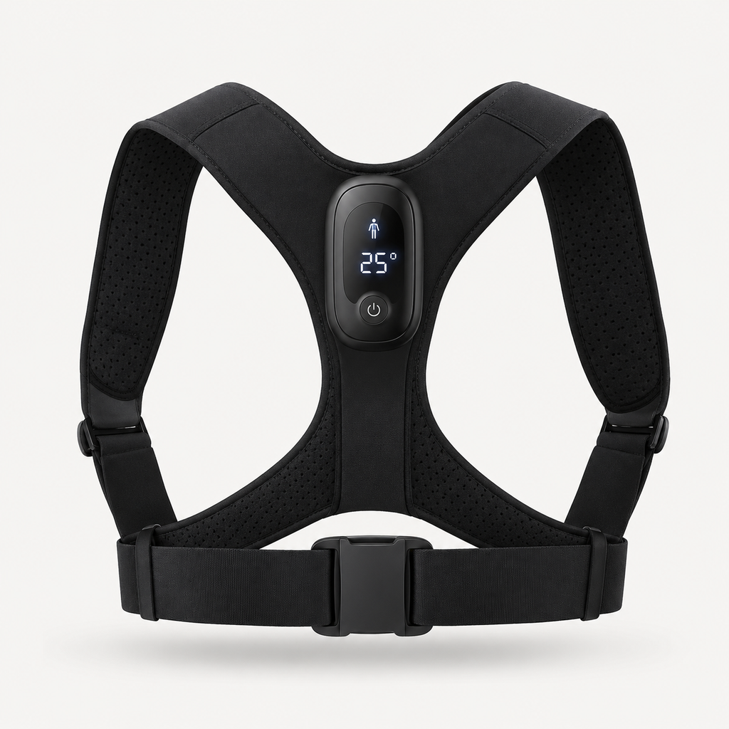 Corretor de Postura Inteligente PosturaVita™ – Com Sensor de Vibração & Ecrã Digital