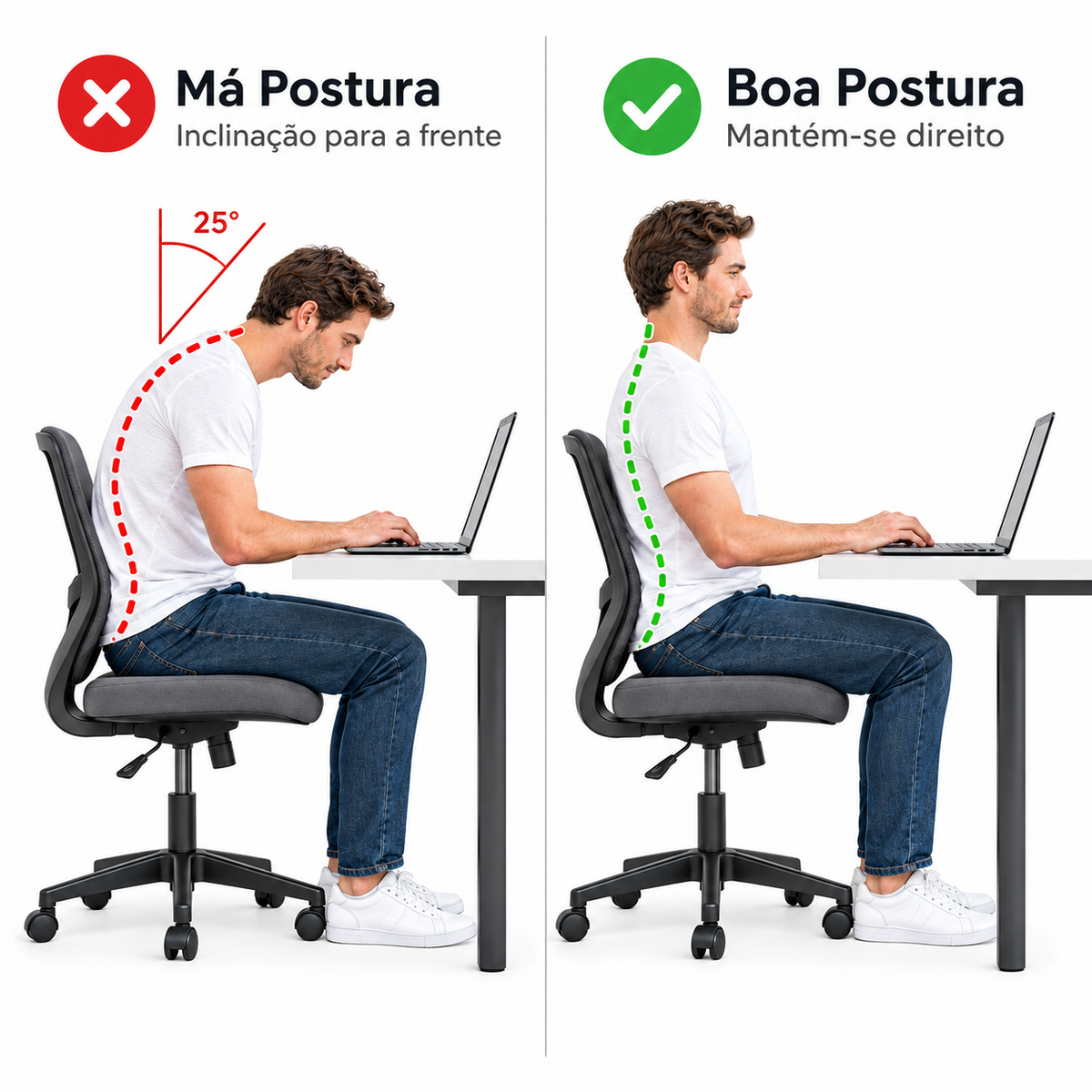 Corretor de Postura Inteligente PosturaVita™ – Com Sensor de Vibração & Ecrã Digital
